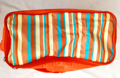 Orange Large Insulated Shopping Travel Bag Zip 13″x13″x6″W/Bottle Bag Zip-2/pc