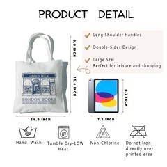 Book Canvas Tote Bag,London bookstores Handbag,Book Lover Gift,Reusable Groce…