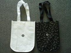 Lululemon Reusable Shopping Tote Bags (4) Small Totes Different Designs (F)