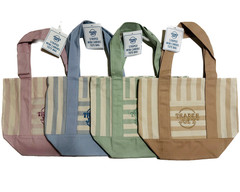 Trader Joe’s Mini Pastel Stripe Canvas Tote Bag Limited Summer Edition 4Pcs/Pack