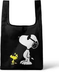 Eco bag,foldable character,with carabiner,durable, large, black, polyester,004