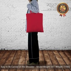 12-Pack Economical 16″x15″ Red Cotton Tote Bag, Lightweight Medium Reusable G…