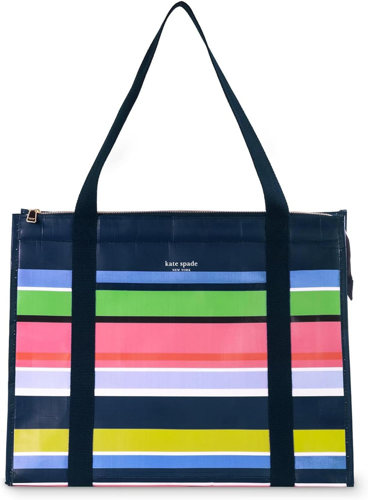 Reusable Shopping Bag, Insulated Grocery Tote with Shoulder Straps, Large Collap