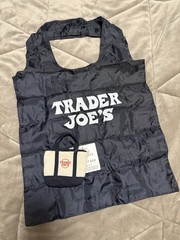 TraderJoe’s Micro Mini Tote 2-in-1 Grocery Bag Green and Navy Set of 2