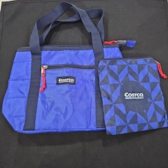 COSTCO Wholesale Reusable Cooler Bag Keychain Mini Zippered Pouch Blue