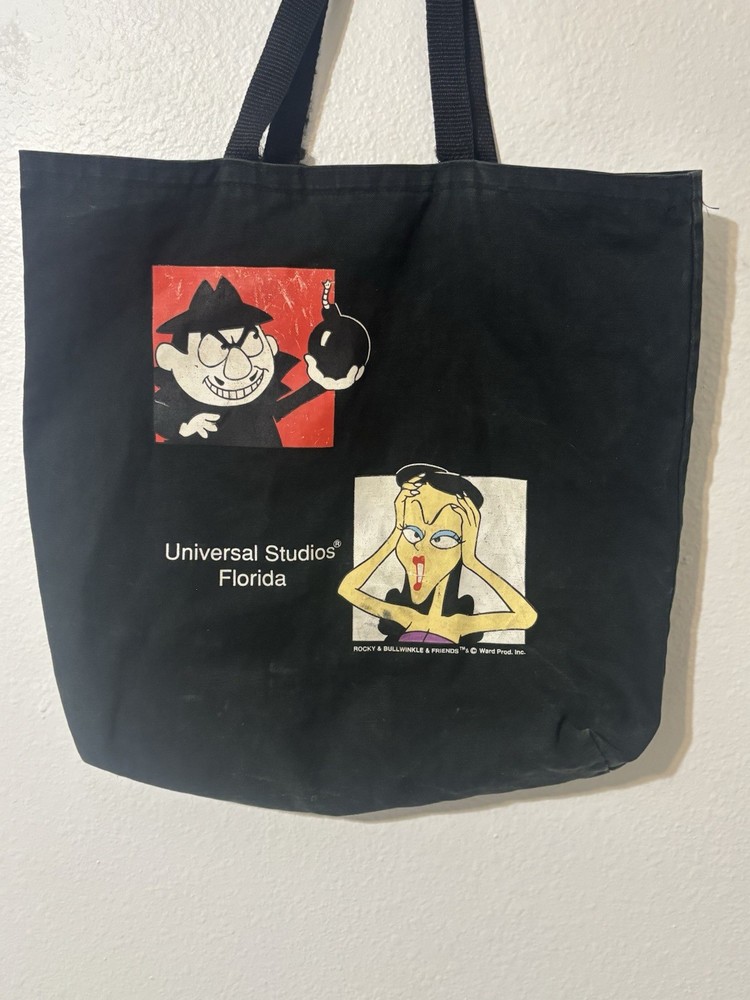 Universal Studios Florida Rocky & Bullwinkle Graphic Print tote