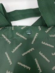 Lululemon Small Green Allover Print Reusable Bag Nylon Strap Recycled Materials