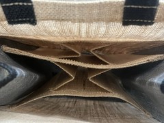 CP Crown Point Vineyard Ards Natural Burlap Tote Wine Bag w/Dividers 6 Bottles