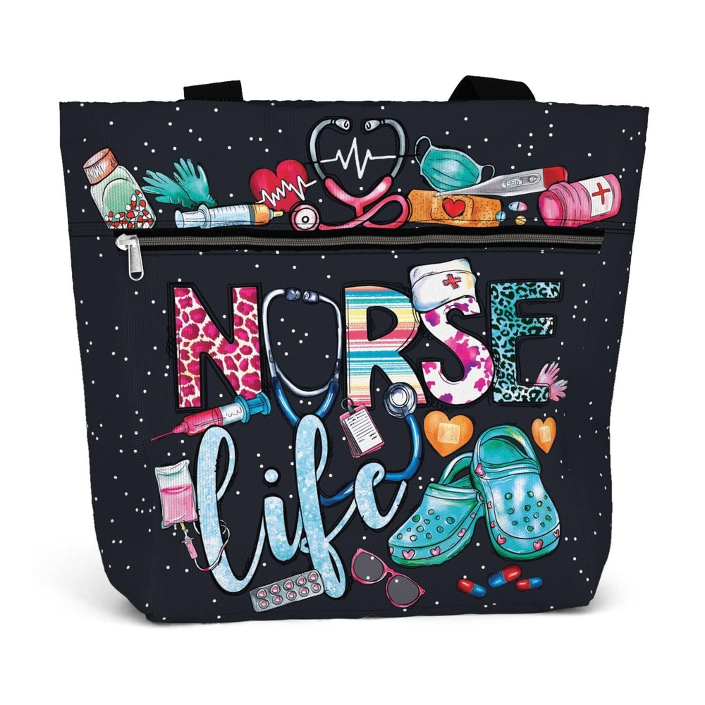 Large Waterproof Tote Bag Pocket Zipper Work Gift Nurse Shoulder Women Hand