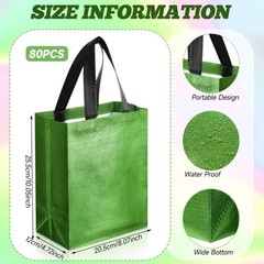 80 Pieces Gift Bags Set Reusable Glossy Grocery Gift Tote with Handle for Eas…
