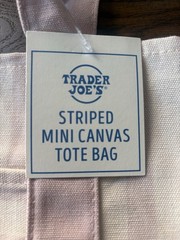 Trader Joe’s 2026 Pink Striped Mini Canvas Tote Bag Pastel Limited Edition RARE!
