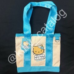 ABC Stores Hawaiʻi: Sun Tan Hello Kitty Big Face Mini Canvas Tote Bag, Blue