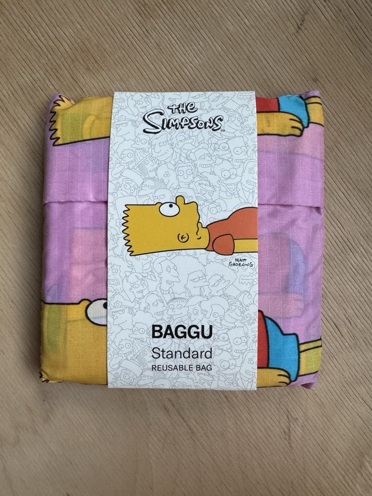 BAGGU The Simpsons Bart Baggu Standard Pink Reuseable Bag NWT HTF Rare