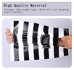 100 Pack 16×18″ Black & White Stripe Thank You Retail Shopping Bags