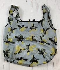 Bee Green Bees & Honeycomb Reuseable Grocery Bag Grey Nylon