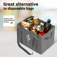 Bulldog Reusable Grocery Bags – Set of 3 Gray Totes