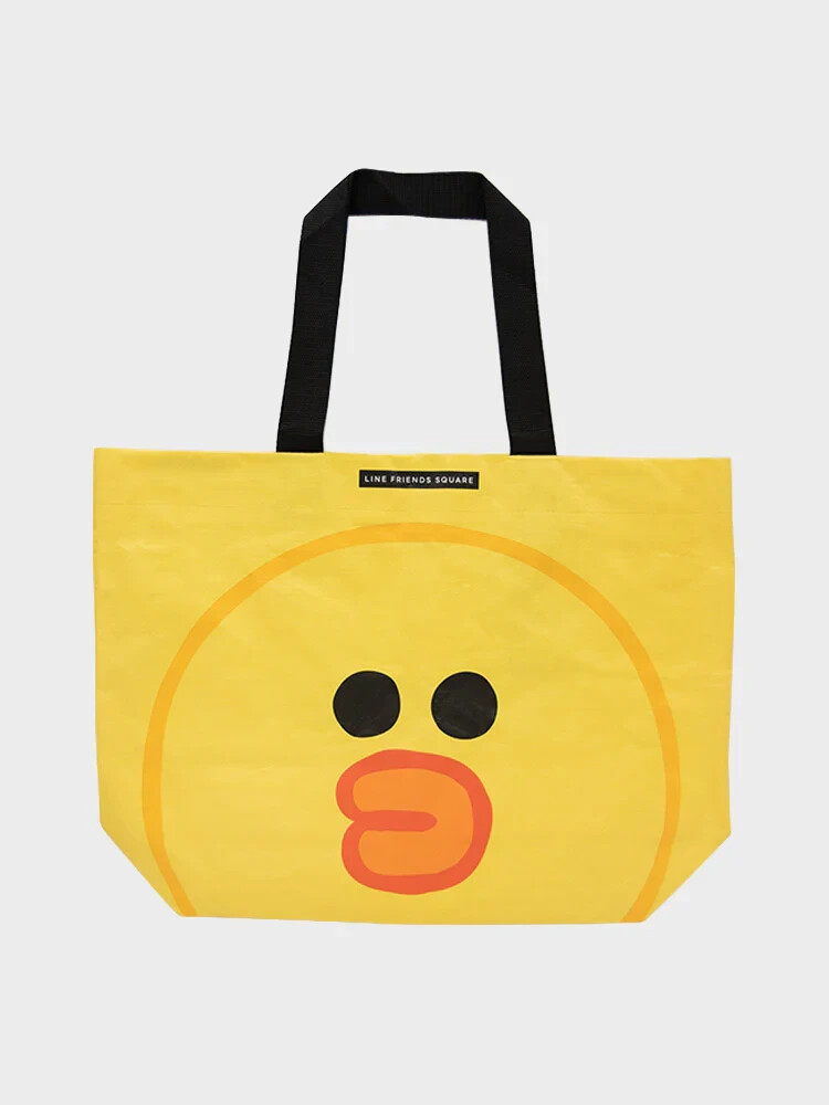 LINE FRIENDS Character Sally Large Reusable Tote Shopping Bag Yellow New