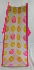 Lilly Pulitzer Reusable Shopping Tote Citrus Pattern Gold Logo Pink Lemon NEON