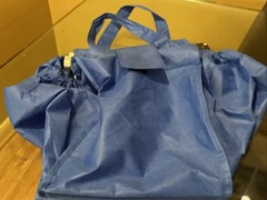 11 Double Hanging Blue Cloth Walmart Bags Heavy W/ Duty Hardware, Folding Bottom