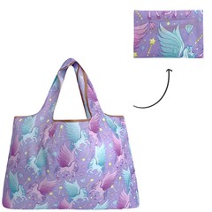 Wrapables Large Foldable Tote Nylon Reusable Grocery Bag, 3 Pack