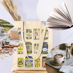 Pickle Jar Canvas Tote Bag Funny Aesthetic Vintage Bag For Women Utility Nove…