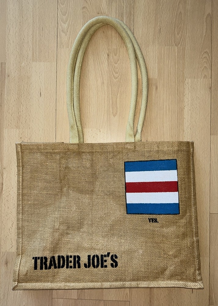 Trader Joe’s Rare Retired Burlap Nautical Flag “C Charlie” Tote