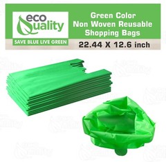 Non Woven T-Shirt Shopping Grocery Bags Green Reusable Large USA MADE 600pcs