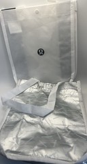 Lululemon Reusable Shopping Bag Lot White and Black Silver and White
