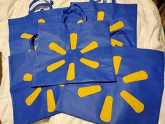 5 Lot Lg Rare Purple? New Walmart Reusable Shopping Bags 18″x16.5 x 6.5″ Reverse
