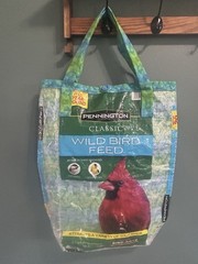 UpCycled feed bag, Reusable Grocery Bags, Tote Bags