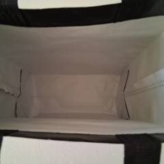 Glossy Black Reusable Tote Laminated Shopping / Gift Bag Chic Wet Look Gusseted