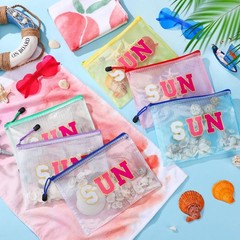 Kacctyen 12 Pcs Sunscreen Bag Clear Makeup Beach Vacation Essentials Pink