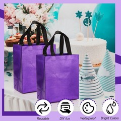 80 Pcs Reusable Gift Bags Set Glossy Grocery Gift Tote Bag with Hadnle for We…