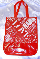 Lot 3 New Lululemon Red & White Reusable Tote Bags – 1 Jumbo, 1 Large, 1 Small