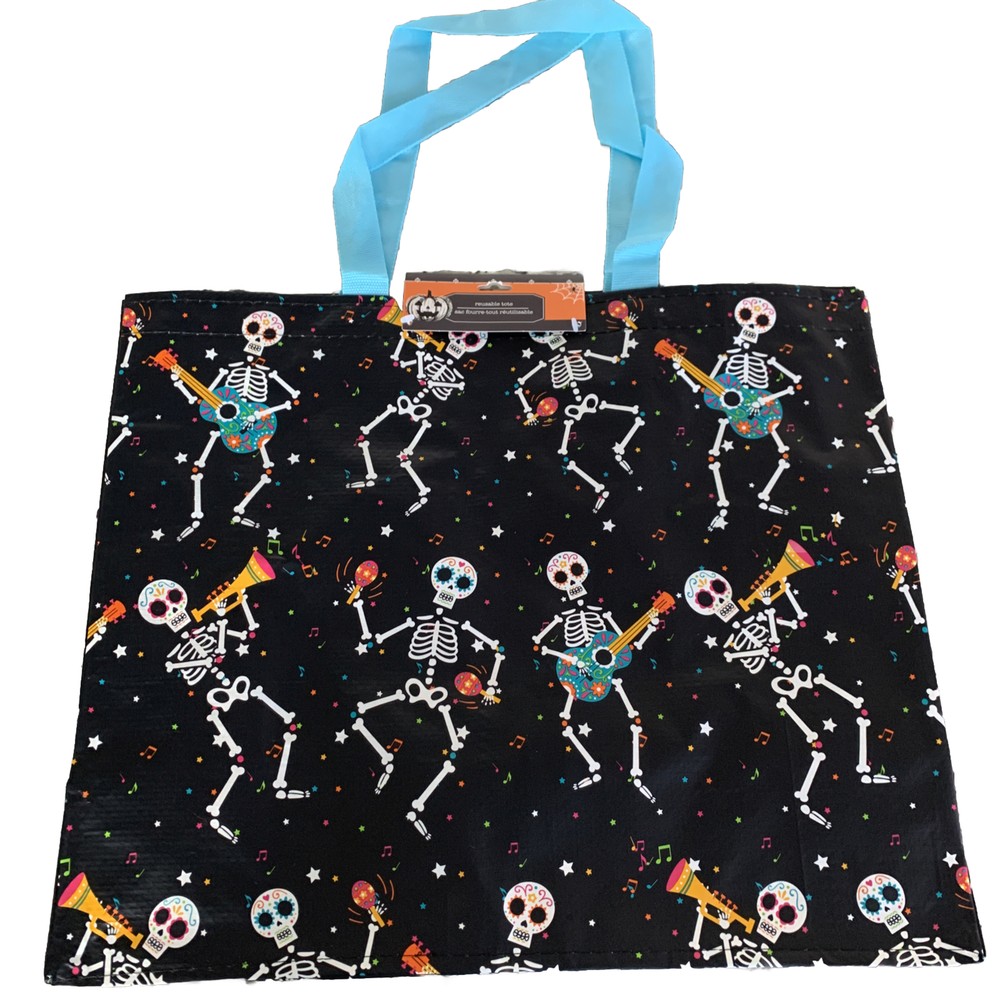 Halloween Tote Bag Day Of The Dead Sugar Skull Skeleton Dia De Los Muertos NWT