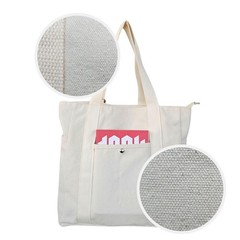 Canvas Grocery Tote Bag – 12oz Heavy Cotton, Zipper Top, Front & Side Pockets…