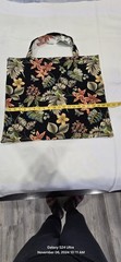 Floral Pattern Reversible Reusable Shopping Bag 21 x 15 in Black Multicolor