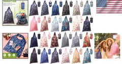 Durable Foldable Reusable Shopping Tote – 24 Fresh Patterns for Every Occasion