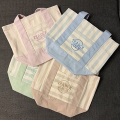 Trader Joe’s Mini Pastel Striped Canvas Tote Bag Limited Edition Set Of 4 2026