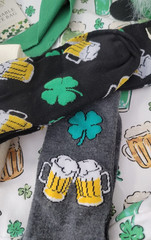NWT CANVAS TOTE BAG St. Patrick’s Day Graphic Beer Graphics /Men’s Socks/Napkins