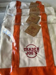 1PC Orange Trader Joe’s Mini Canvas Reusable Tote Bags Canvas Tote Bag gift bag