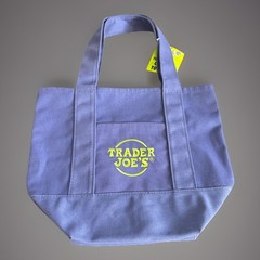 Trader Joe’s Purple Reusable Tote Bag Logo Grocery Canvas NEW w/ Tag