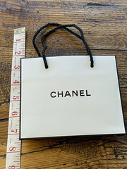 CHANEL 4.5” x 5.5” X 2.5” Authentic Paper Gift/Shopping Bag Mini Tote White