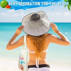 4 Pcs Hello Summer Tote Bag Beach Flamingo Hawaii Cute Reusable Handbag Washa…