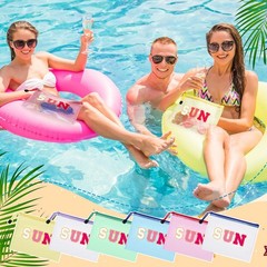 Kacctyen 12 Pcs Sunscreen Bag Clear Makeup Beach Vacation Essentials Pink