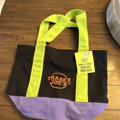 Trader Joe’s Trick-or-Treat Canvas Foldable Tote Bag Black Green Purple