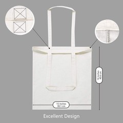 TOPDesign 192-Pack Economical 16″x15″ Cotton Tote Bags, Lightweight Medium Re…