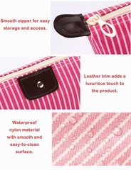 THTAJ 2 Pack Make Up Bag for Traveling,Preppy make up bag,Toiletry Black,Red