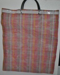 Mexican Multi Color Stripped Mesh Market Mercado Reusable Eco Tote Bag Purse NEW