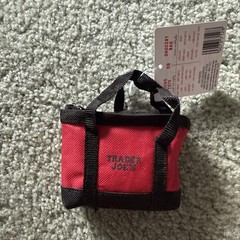 Trader Joe’s Black Micro Tote With Grocery Bag 2 In 1 Mini RARE BLK RED NEW